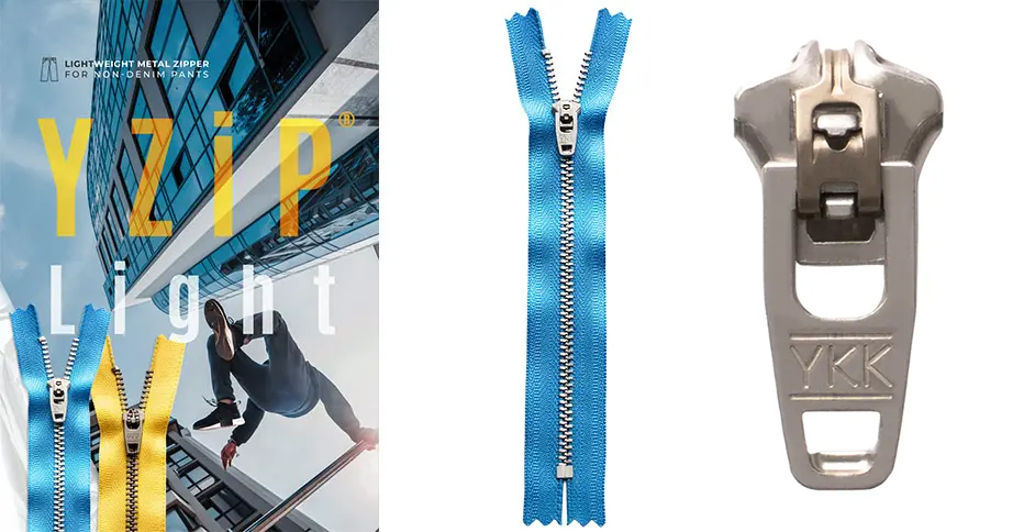 YKK YZiP Light aluminum alloy zipper specially designed for thin cotton pants garment productio
