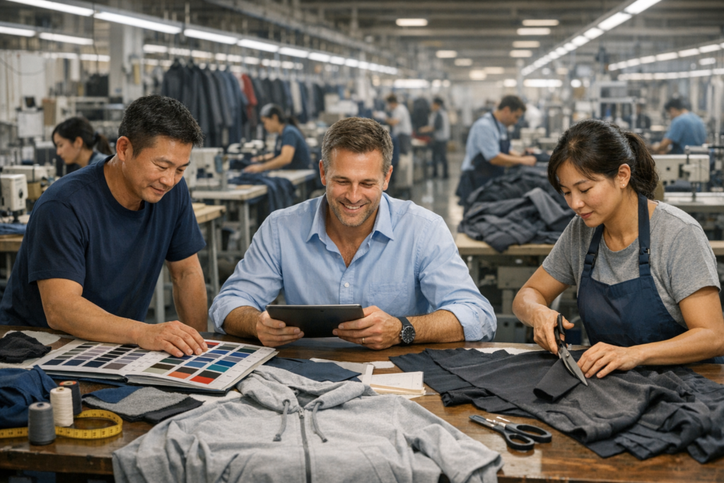 Shanghai garment foreign trade salesman at work, Shanghai garment foreign trade salesman daily job routine