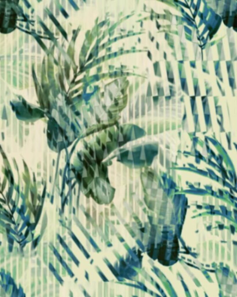 tropical print warp‑knitted fabric for SS28 beachwear Eurojersey Blue Instinct