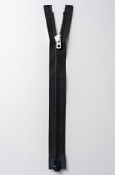 Compact black zipper sample for lightweight sportswear