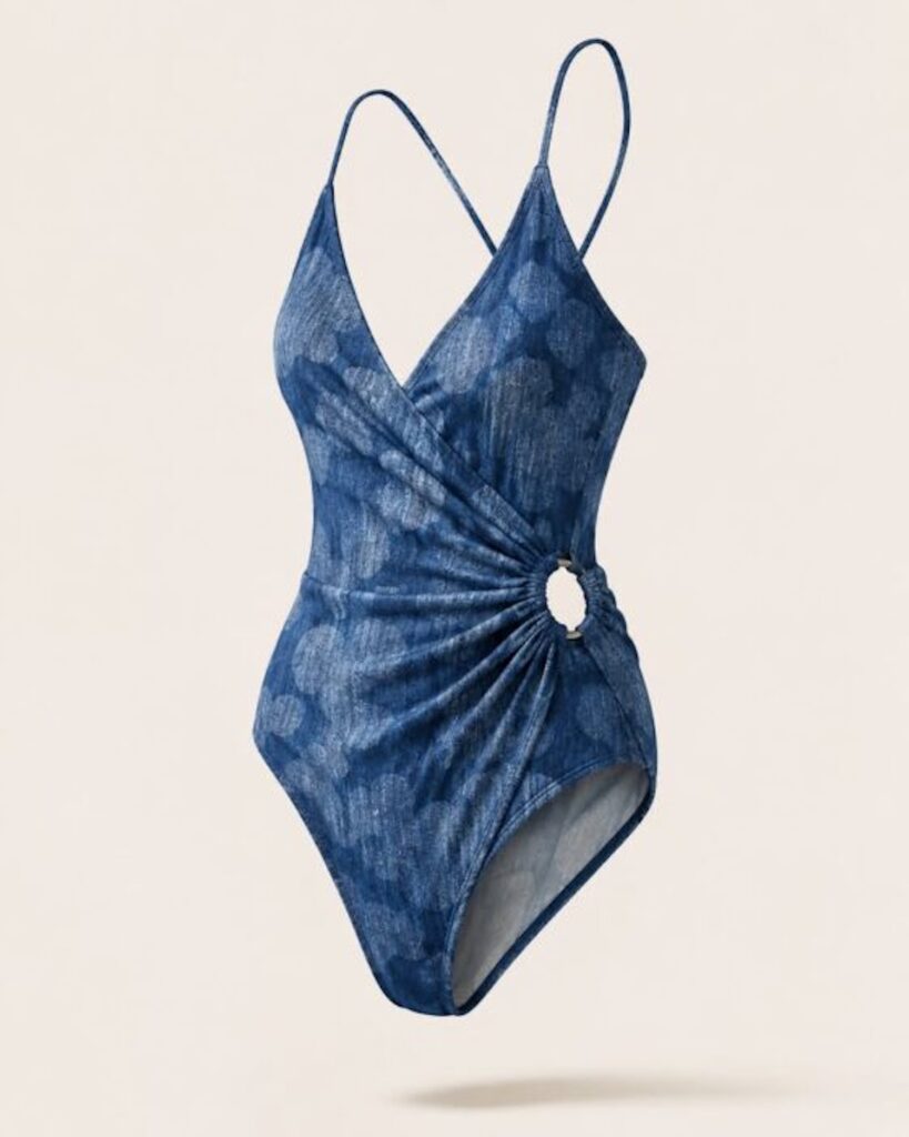 beachwear garment made with Eurojersey Blue Instinct warp‑knitted knit fabric