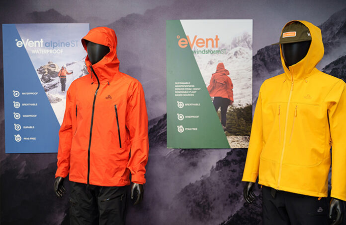 PELLIOT outdoor jackets made with eVent PFAS-free outdoor fabrics