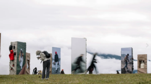 Art installation exhibition at adidas Mountains Within Sichuan outdoor event