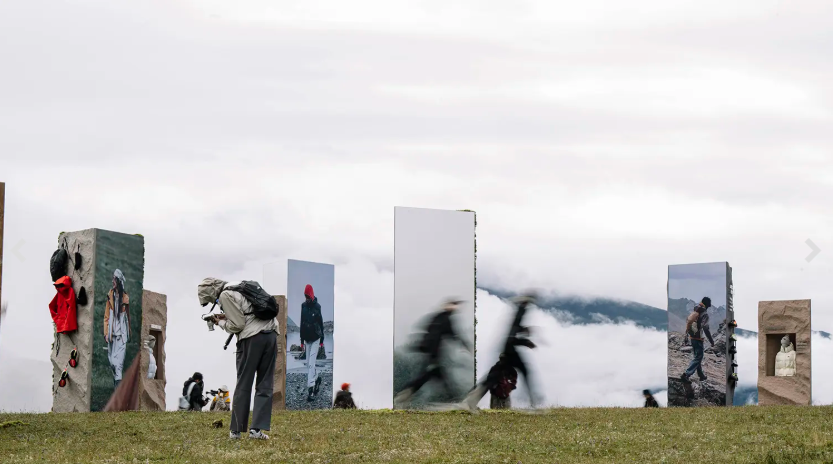 Art installation exhibition at adidas Mountains Within Sichuan outdoor event