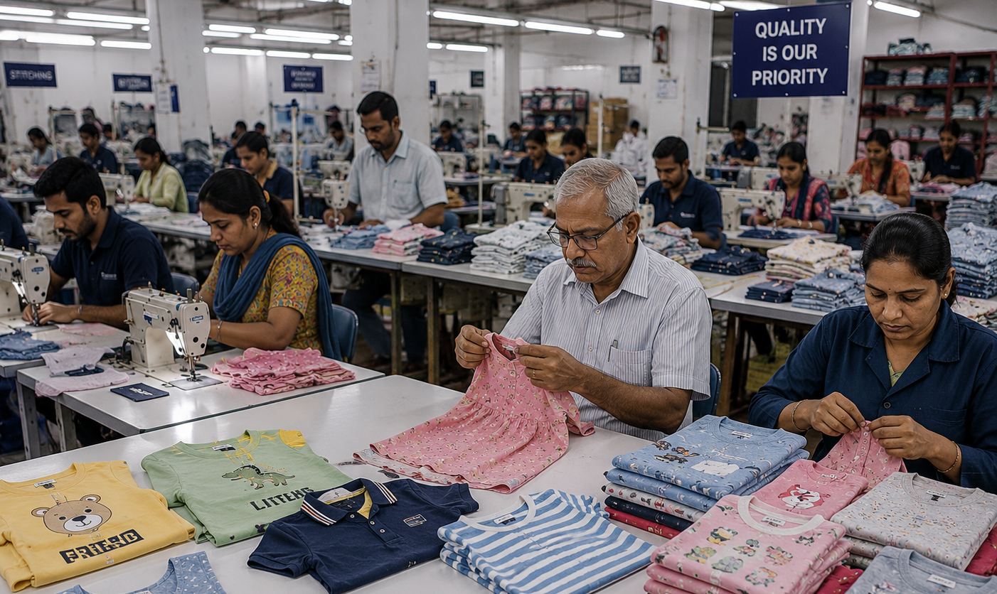 Uttar Pradesh textile factory workshop apparel manufacturing India textile exports